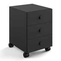 Lineabeta - Base 3 cassetti con ruote Runner in acciaio nero