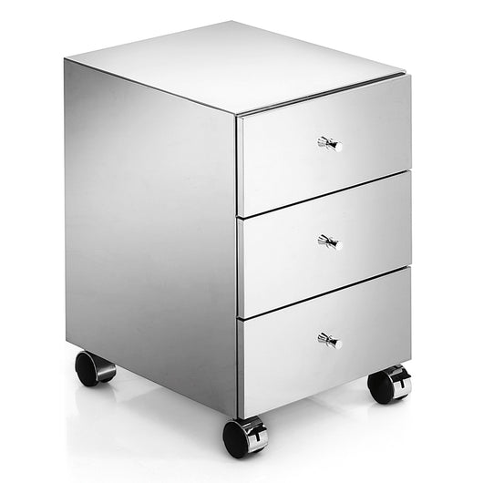 Lineabeta - Base 3 cassetti con ruote Runner in acciaio lucido