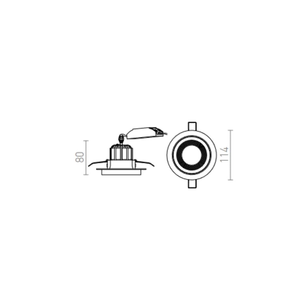 Faretto SHARM R I da incasso marrone/oro perlato 230V LED 10W 24° 3000K