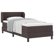 Letto singolo | Letto per adulti | Letto a molle con materasso Marrone Scuro 90 x 190 cm Tessuto