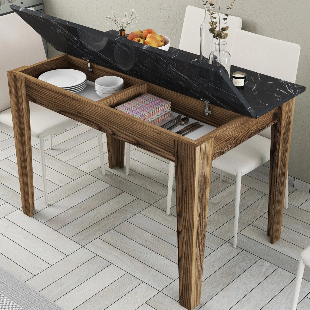 Zane, Tavolo Fisso 6 Posti, 110x72x75h cm Marrone Noce