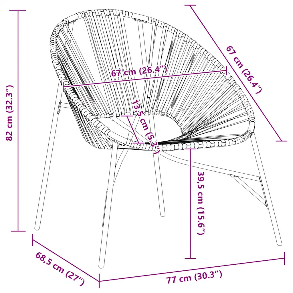 Sedia da Uovo da Giardino in Polyrattan Nero e Giallo 4009290