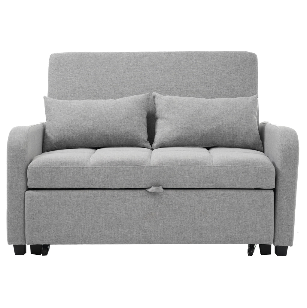 Divano letto 127x75x94 cm con schienale regolabile; in schiuma; grigio antico