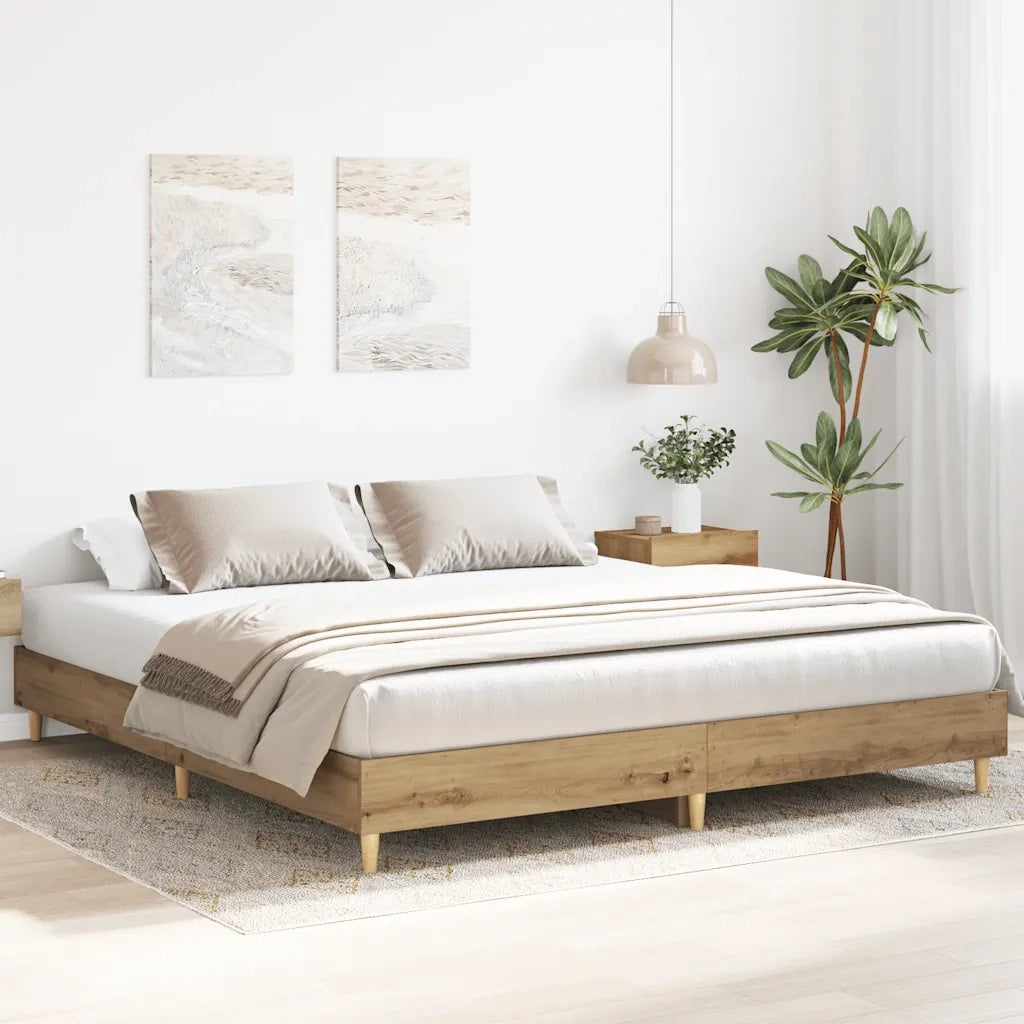 vidaXL Giroletto senza Materasso Rovere Artigianale 200x200 cm