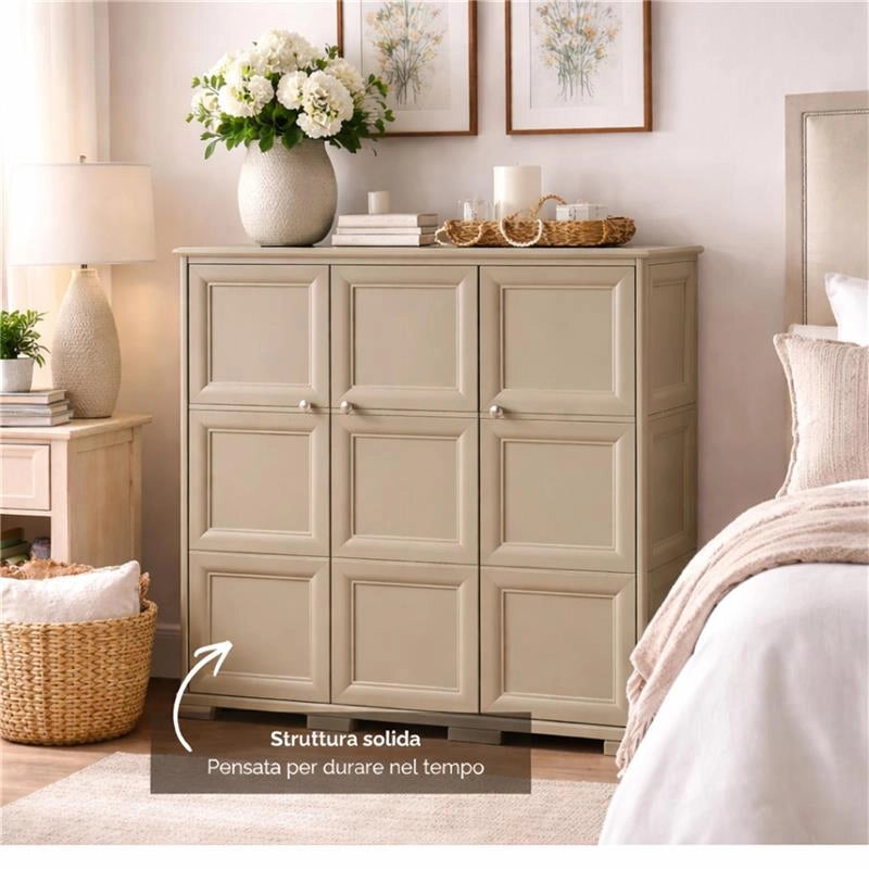ARMADIO 3 ANTE TALPA 118X43X125 CM CON PUNTALI – MOBILE ALTO ORGANIZZAZIONE CASA PER ZONA GIORNO E INGRESSO