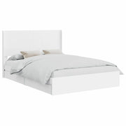 Letto matrimoniale | Letto per adulti | Struttura del letto con stoccaggio e testata Bianco