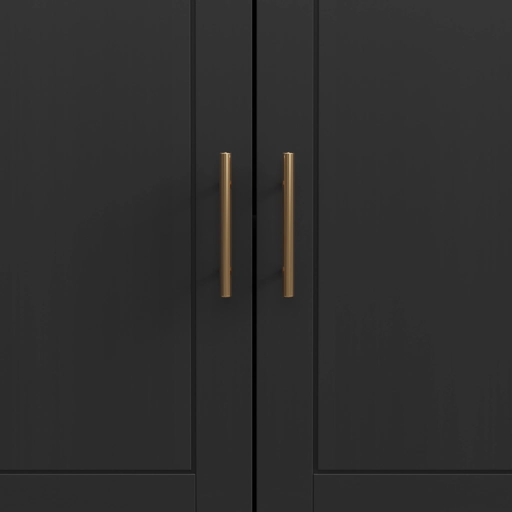 ISOLA DA CUCINA Mobile 120 x 50 x 92 cm Nera in MDF con 2 ante e 3 cassetti