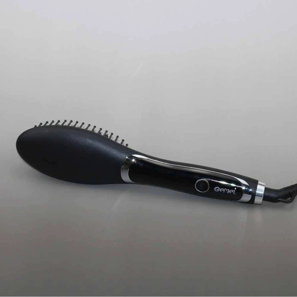 Trade Shop - Spazzola Per Capelli Professionale Elettrica Pettine Display Lcd Lisci Gm-2972 -