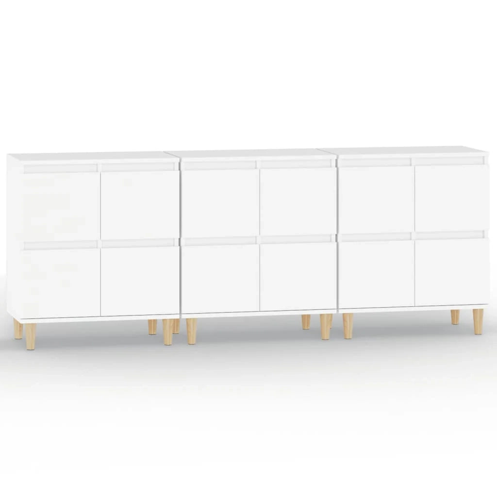 Buffet credenza cassettiera armadio mobile contenitore organizer per cucina soggiorno salotto 3 pezzi 60 x 35 x 70 cm legno ingegnerizzato bianco 02_0036992