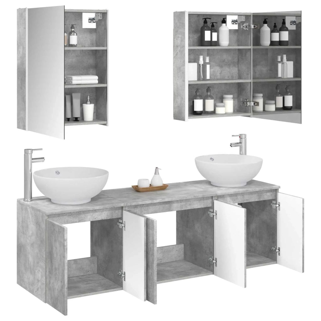 Set di Armadi da Bagno 5 pcs Grigio Cemento 3406490