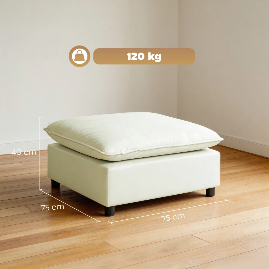 Pouf imbottito ¨C zephmum ¨C crema 75x75x40