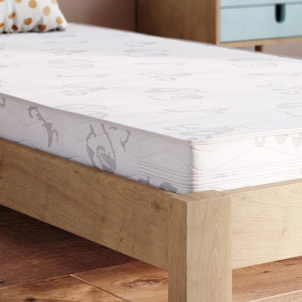 Materasso bambini, Bianco, 140 x 70 cm Livello di durezza H2, con rivestimento rimovibile e nucleo punto-elastico