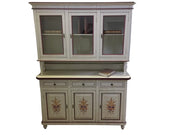 Cristalliera napoletana arte povera bianco invecchiato con decori  l.150 p.43 h.208 - Mobili 2G
