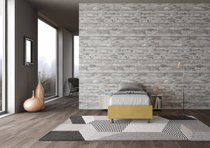 Letto Singolo Sommier 90x190 cm con Rete Azelia Ocra