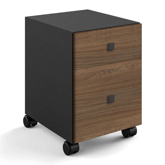 Lineabeta - Base 2 cassetti con ruote Runner in nero / rovere castano