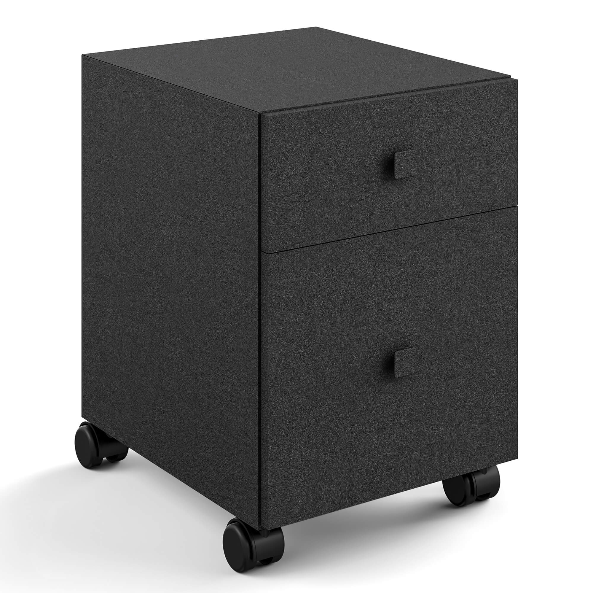 Lineabeta - Base 2 cassetti con ruote Runner in acciaio nero