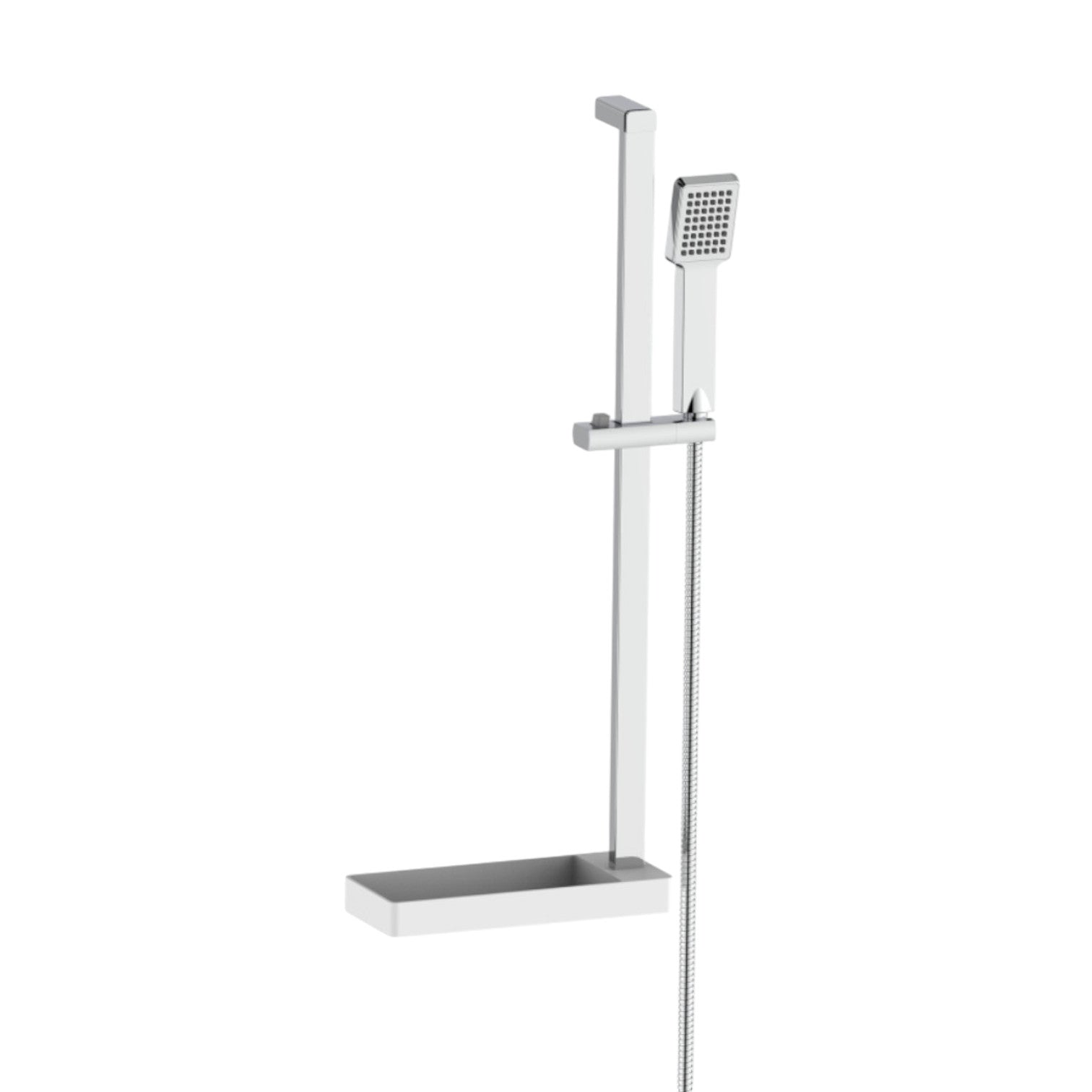 Saliscendi cromato quadrato con mensolina