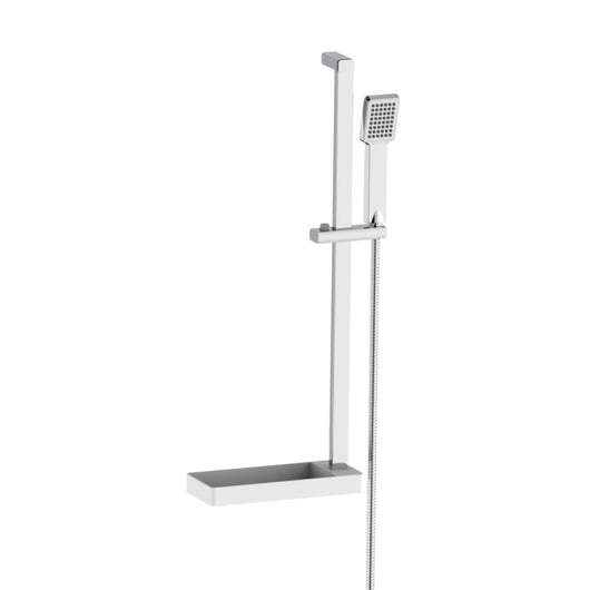 Saliscendi cromato quadrato con mensolina