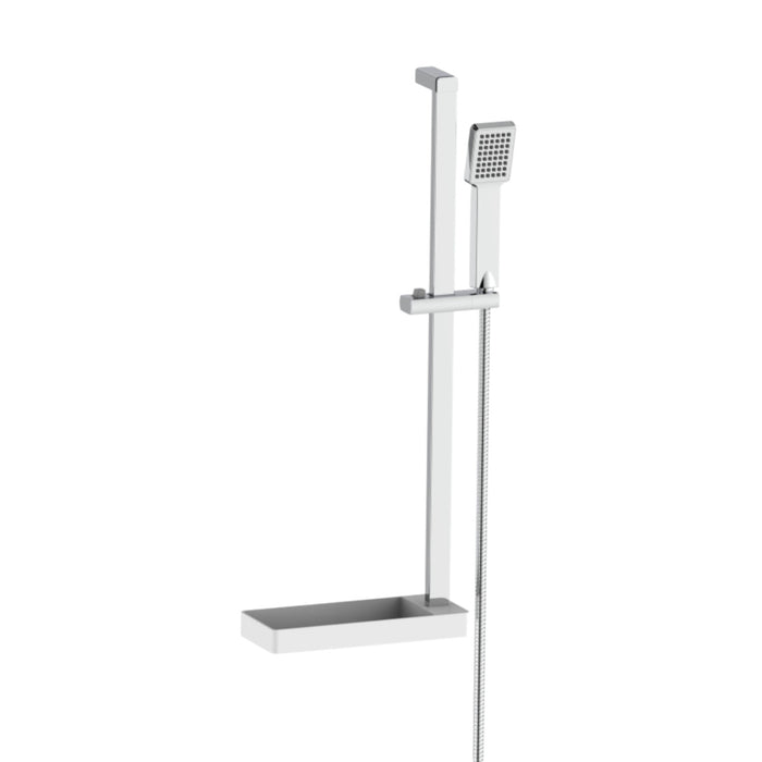 Saliscendi cromato quadrato con mensolina