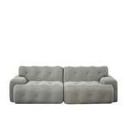 Divano Cloud due posti in tessuto 3D traspirante grigio con braccioli larghi e design moderno