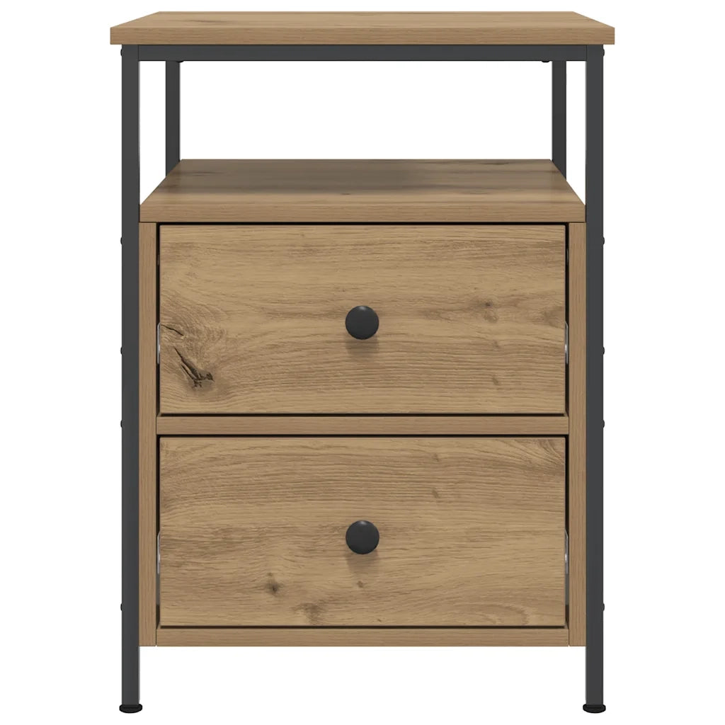 Comodino Rovere Artigianale 44x45x60 cm in Legno Multistrato
