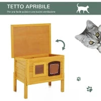 Cuccia Casetta per Animali Domestici in Legno di Abete 70 x 51.5 x 60cm