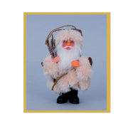 Babbo natale cm.13 vest.marrone con bordo e fascina