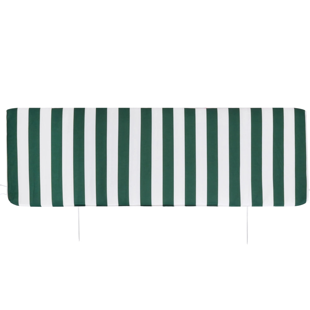 Altalena da giardino per patio con struttura in acciaio a rete a righe verdi a 3 posti con baldacchino