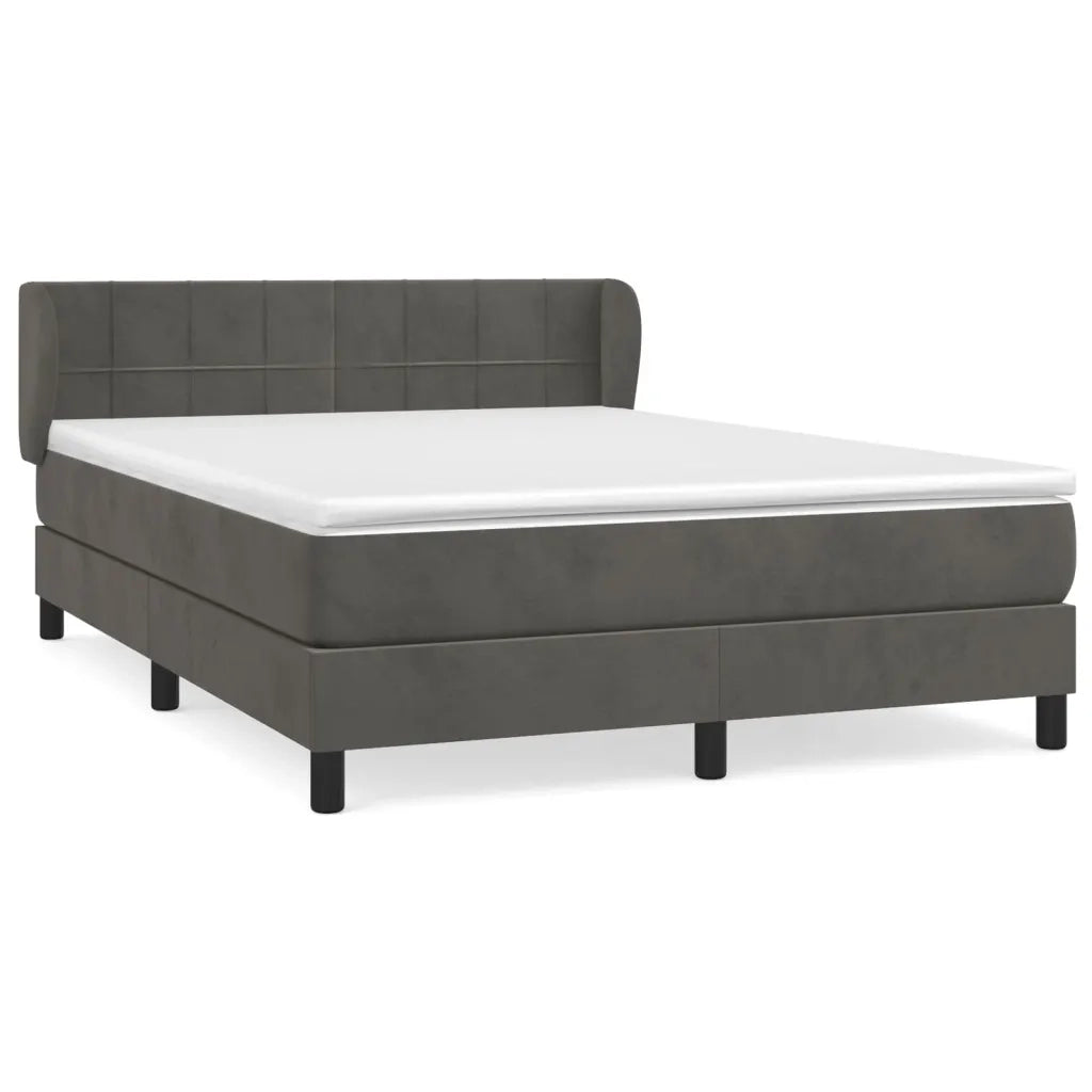 Giroletto a Molle con Materasso Grigio Scuro 140x200 cm Vellutocod mxl 74110