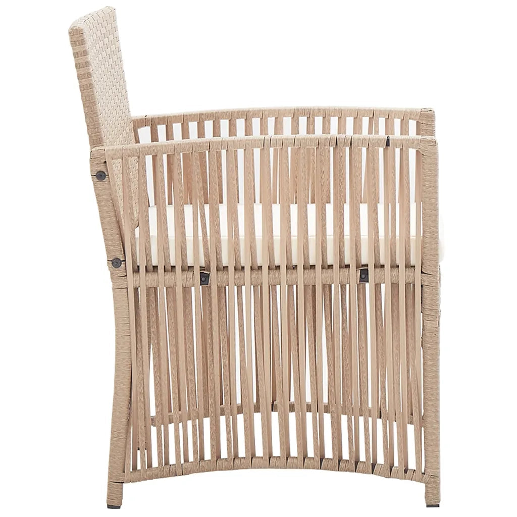 Set Divani da Giardino 4 pz | Set Salotto da Giardino con Cuscino in Polyrattan Beige
