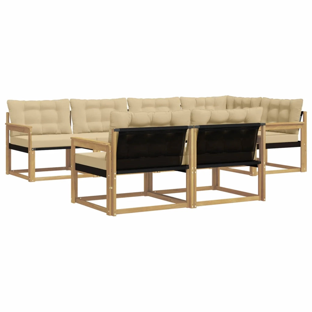 Set di divani da esterno 7 pz Bianco e Beige 3388775