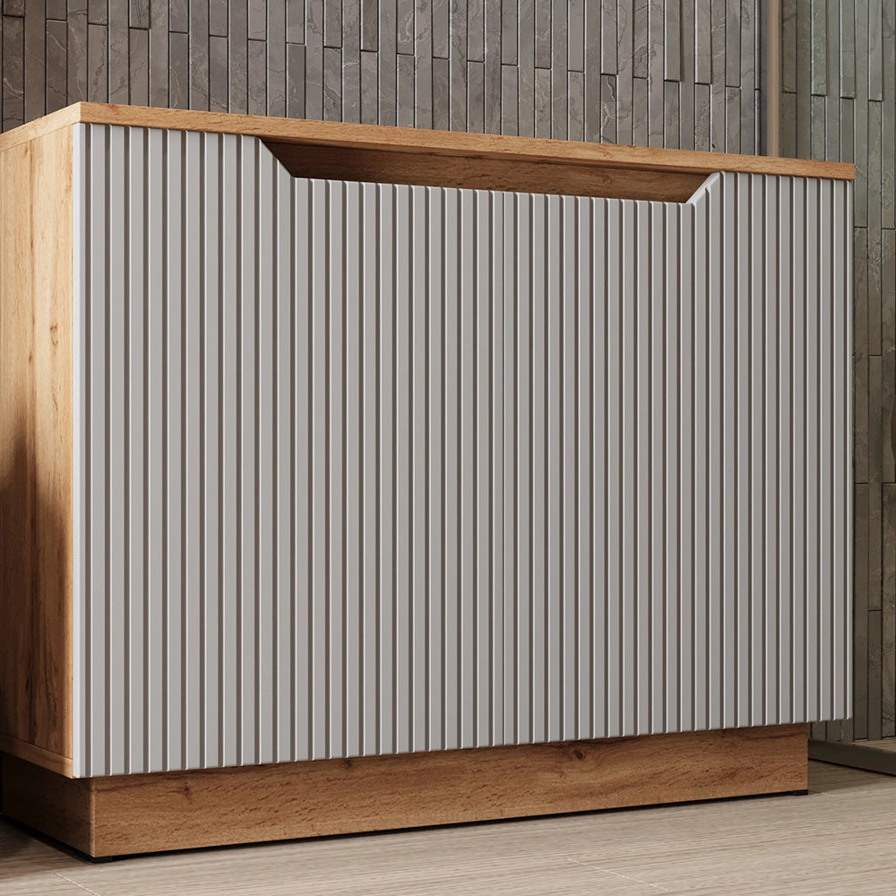 Vicco Mobile sottolavabo per bagno Rovere/grigio a righe 79.6 x 62.1 cm con 2 porte