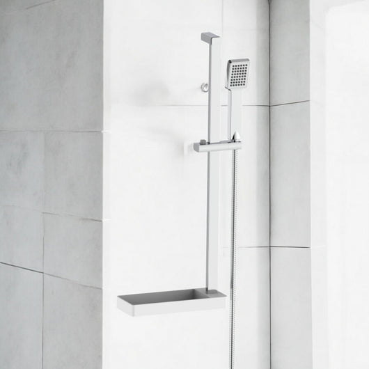 Saliscendi cromato quadrato con mensolina