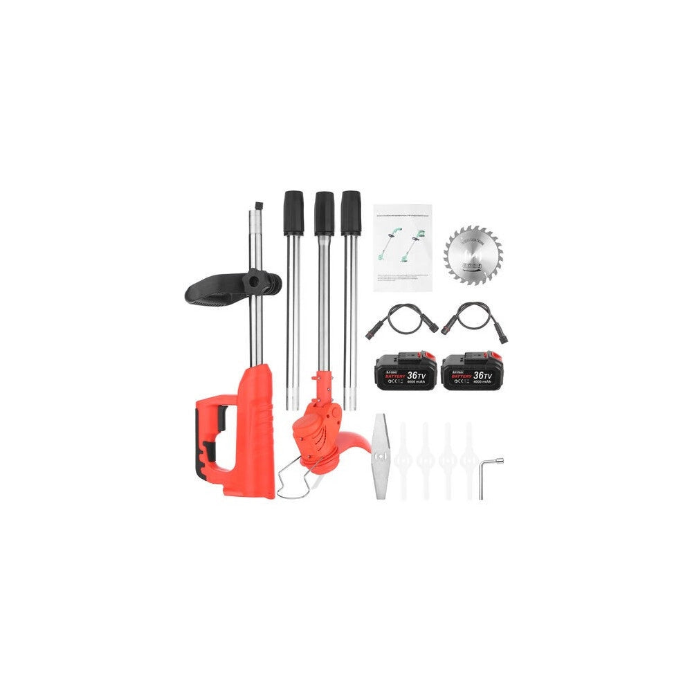 Trade Shop - Tagliasiepi Taglia Erba Rasa A Batteria 21v Con Disco Circolare Asta Telescopica -