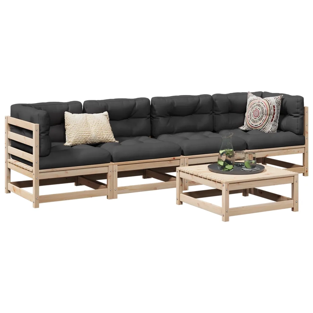 Set Divani da Giardino 5 pz in Legno Massello di Pino 3299279
