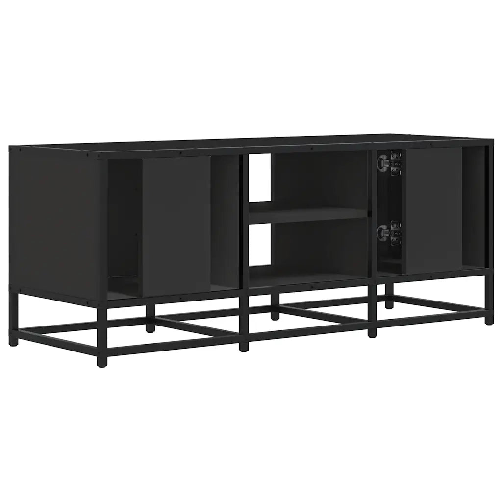 Mobile Porta TV-Mobile per TV-Credenza TV Nero 100x35x41 cm in Truciolato e Metallo