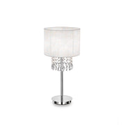 Lampade Da Scrivania Classica Opera Metallo-Cristallo Bianco 1 Luce E27
