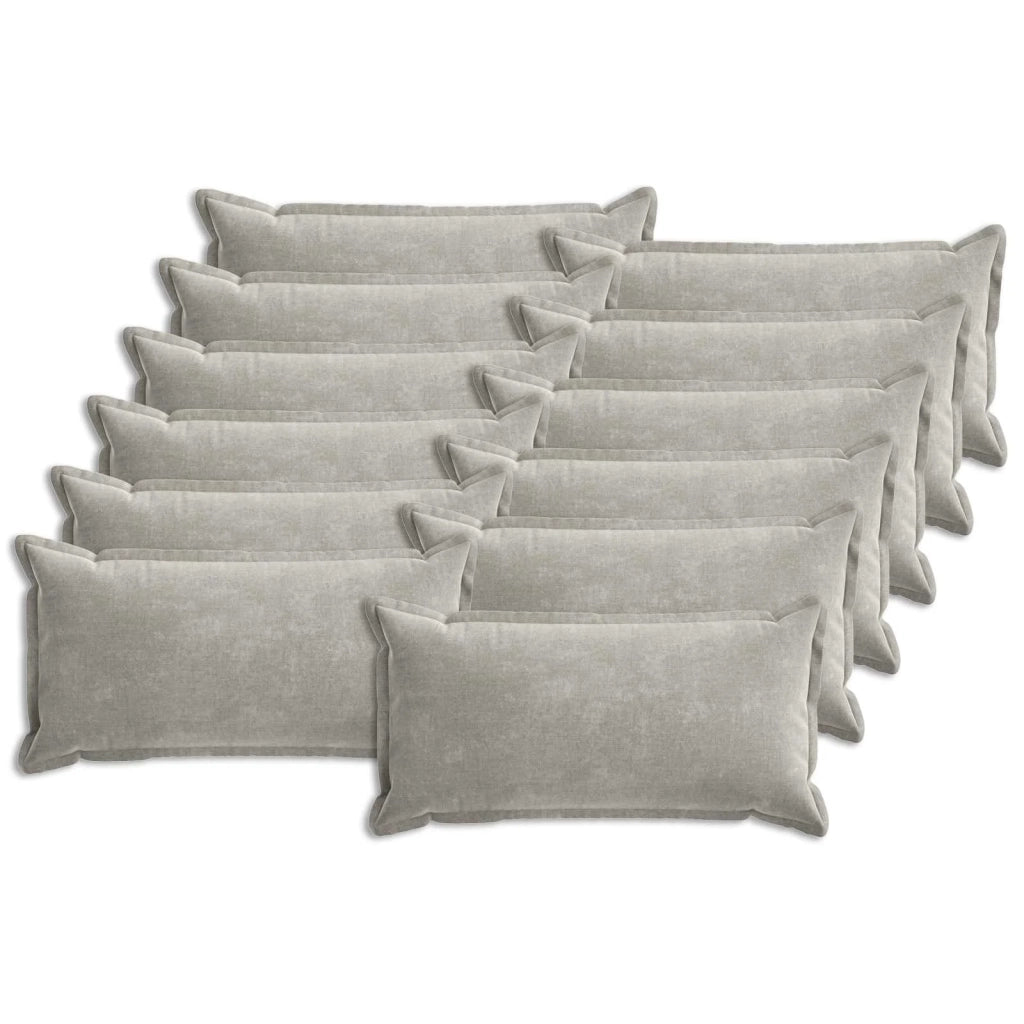 Federa 12 pcs HOUTEN Grigio Chiaro 40 x 80 cm Tessuto Chenille 918228