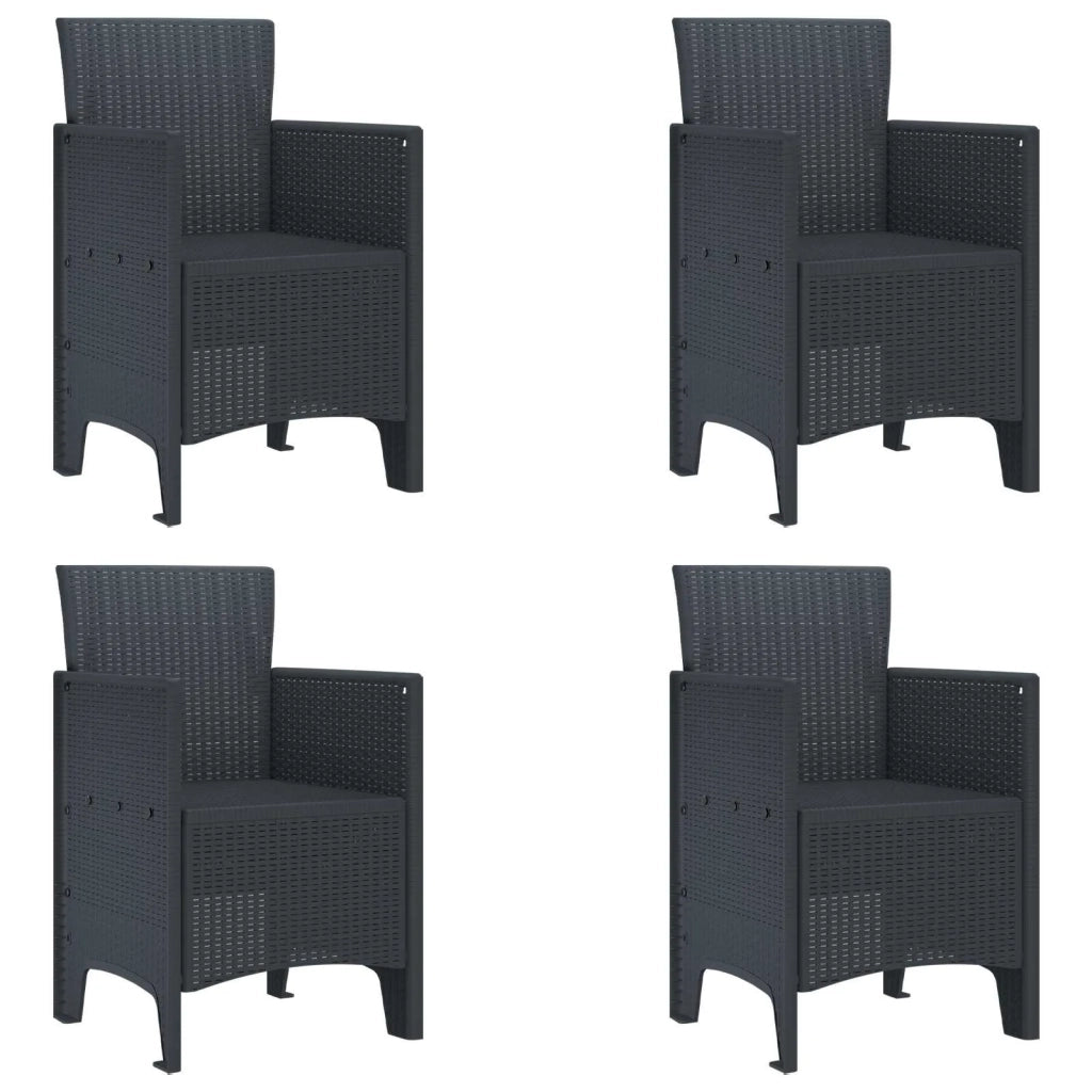 Sedia da Giardino 4 pcs Antracite 53 x 49 x 85 cm Polipropilene