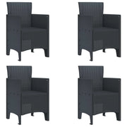 Sedia da Giardino 4 pcs Antracite 53 x 49 x 85 cm Polipropilene