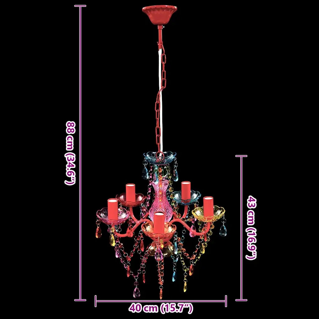 Lampadario in Cristallo 5 Lampadine Multicolore CFW8610712