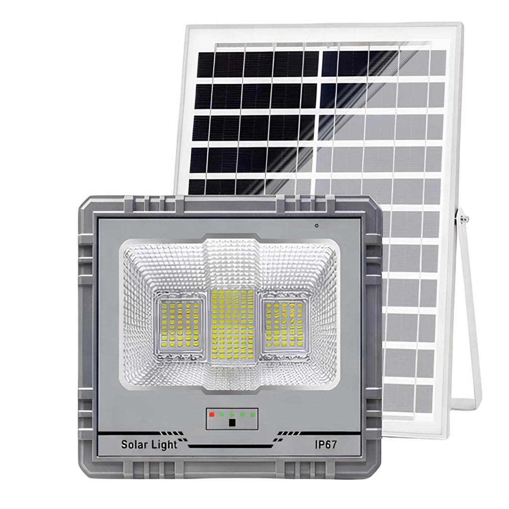 Proiettore Solare LED 13W IP67 con Batteria 15Ah con Pannello 15W Grigio Avizar