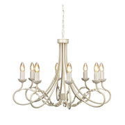 Lampadario a candeliere Olivia avorio patina oro 8xE14 Elstead
