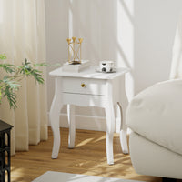 Tavolino da Salotto in Stile Francese 45x35x55 cm in MDF Bianco