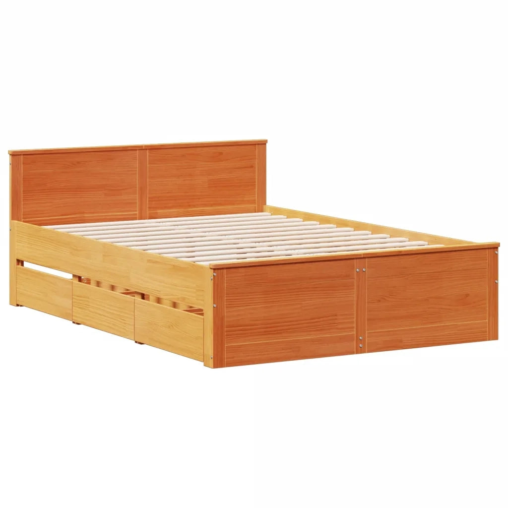 Giroletto senza Materasso con Testata Marrone Cera 150x200 Pino 3308764