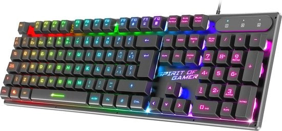 Tastiera da gioco con illuminazione RGB, 26 tasti anti-ghosting e layout QWERTY per PC