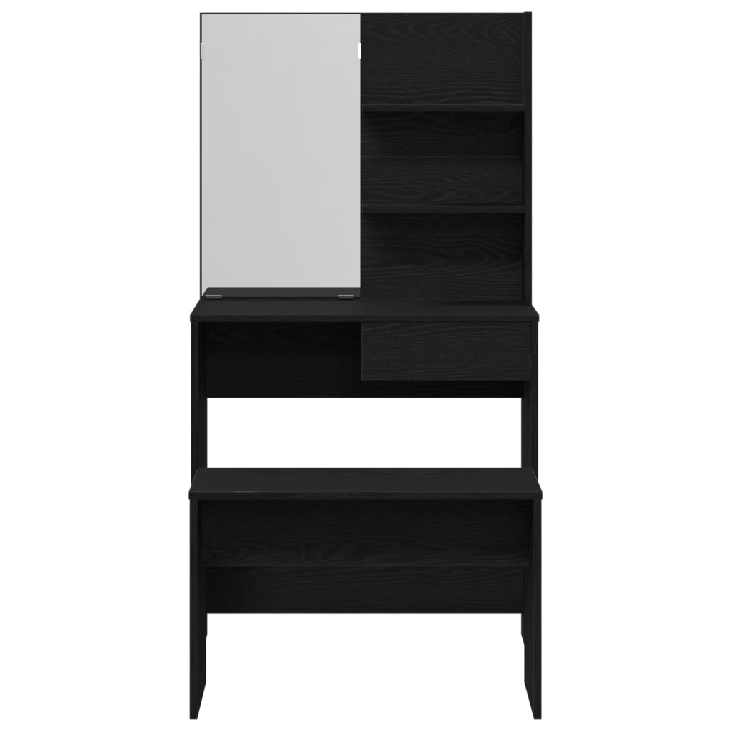 Set di Tavoli da Trucco  in Legno Ingegnerizzato Rovere Nero
