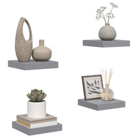 Mensole a Muro 4 pz Grigie 23x23,5x3,8 cm in MDF cod mxl 32883