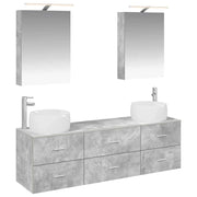 Set di mobili per il bagno 5 pcs Grigio Cemento 3406994