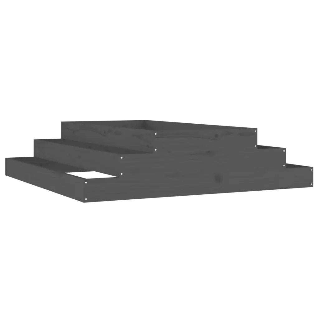 Fioriera Grigia 110x110x27 cm in Legno Massello di Pino 823901